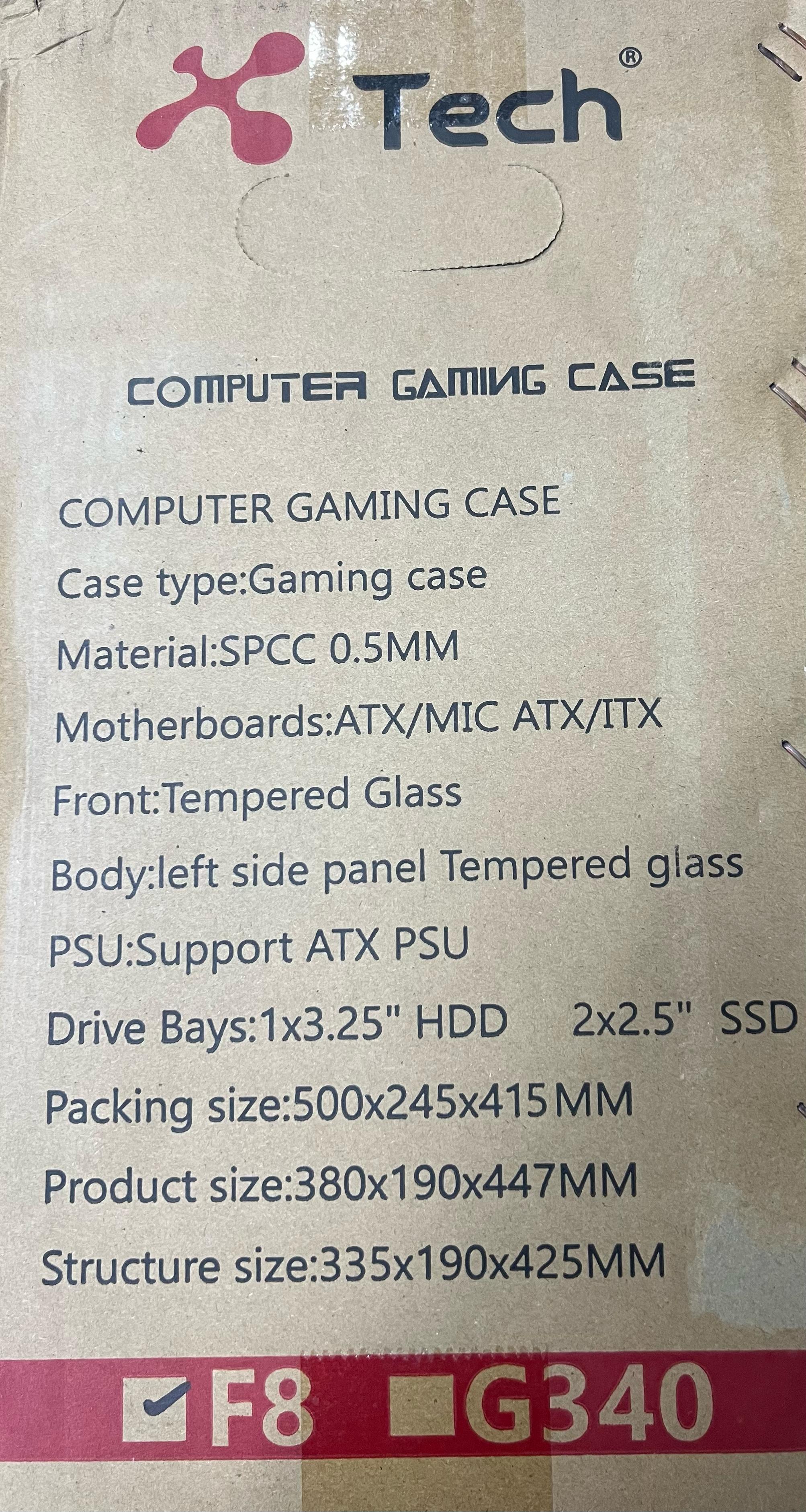 Xtech Casing F8 mid Tower black with 4 Rgb Fans Xtech Casing F8 mid Tower black with 4 Rgb Fans
